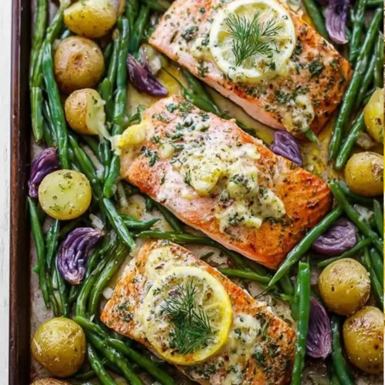 Lachs mit grünen Bohnen und Kartoffeln