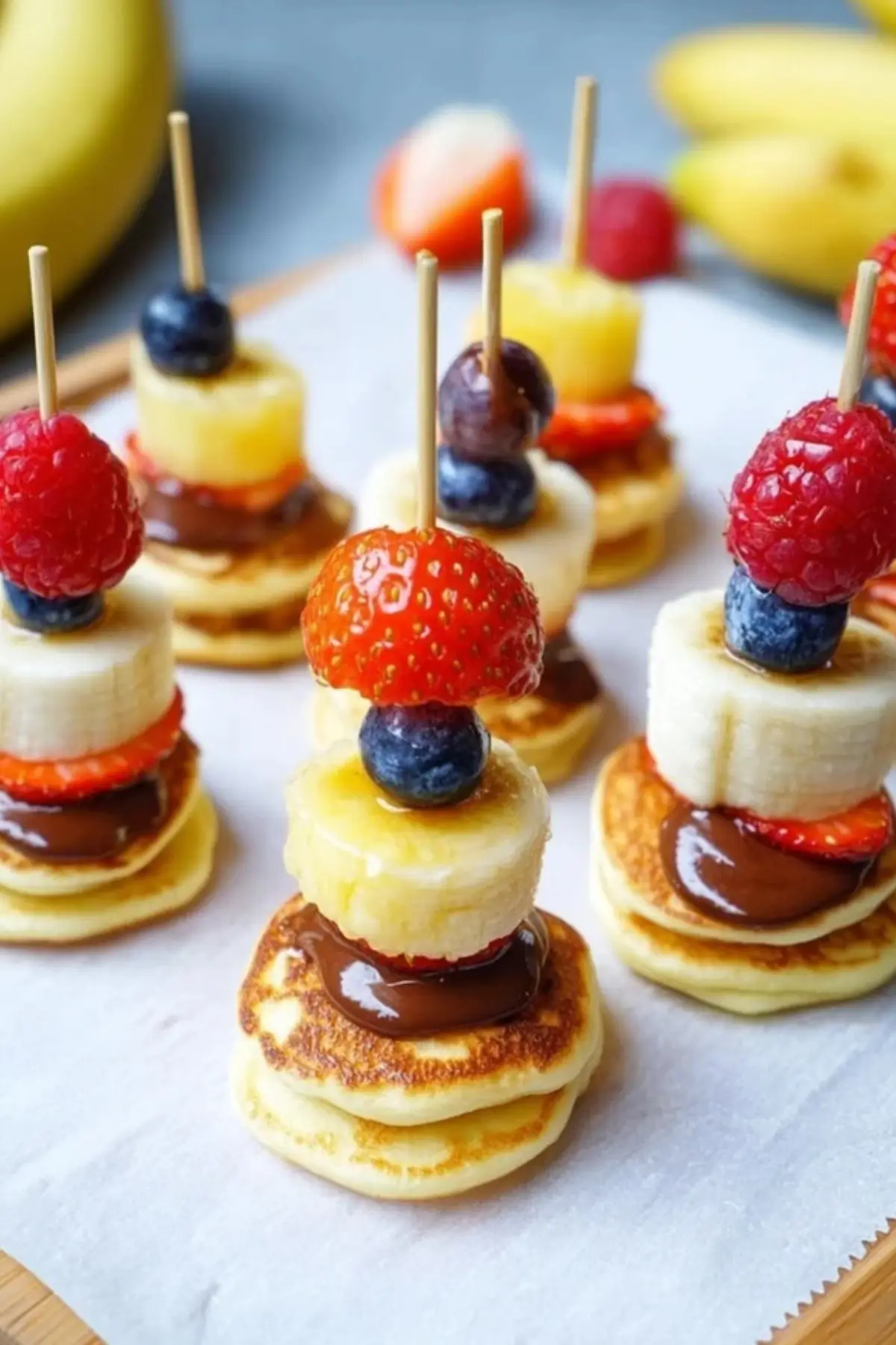 Mini-Pancake-Spiesse mit Obst
