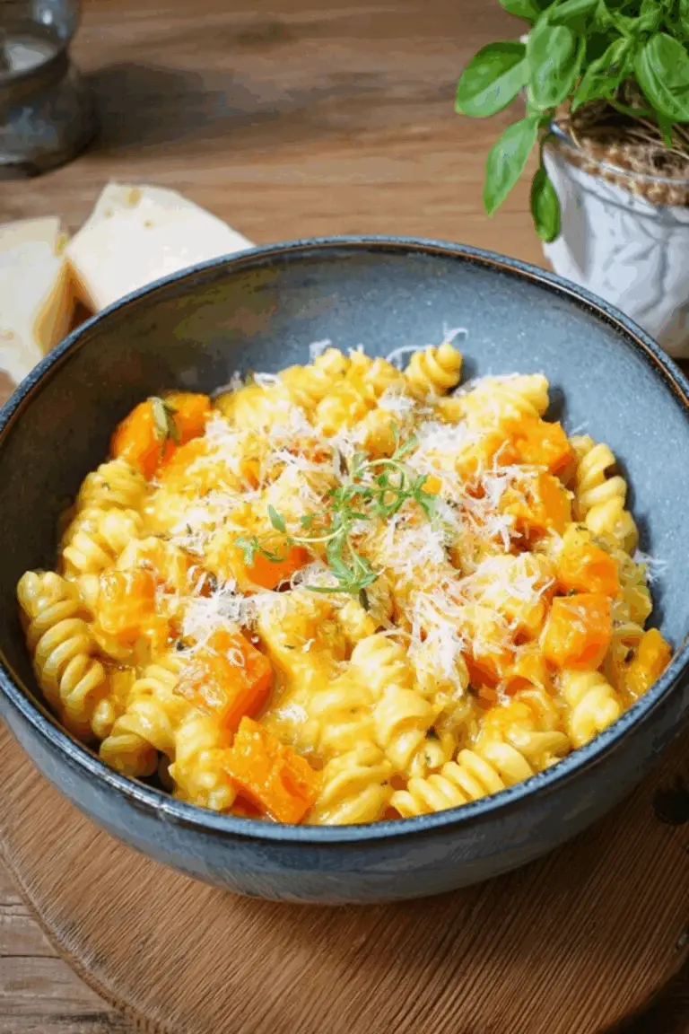 One Pot Pasta mit Kürbis