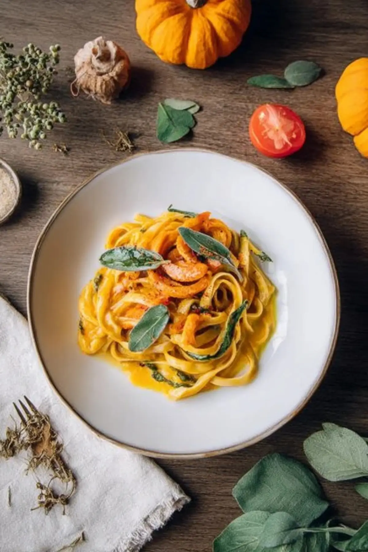 Pasta mit cremiger Kürbissauce