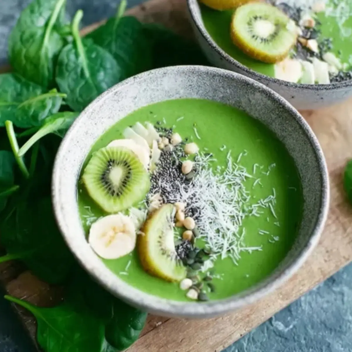 Spinat-Kiwi-Smoothie-Bowl