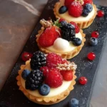 Torteletts mit Zitronen-Vanillecreme und Beeren