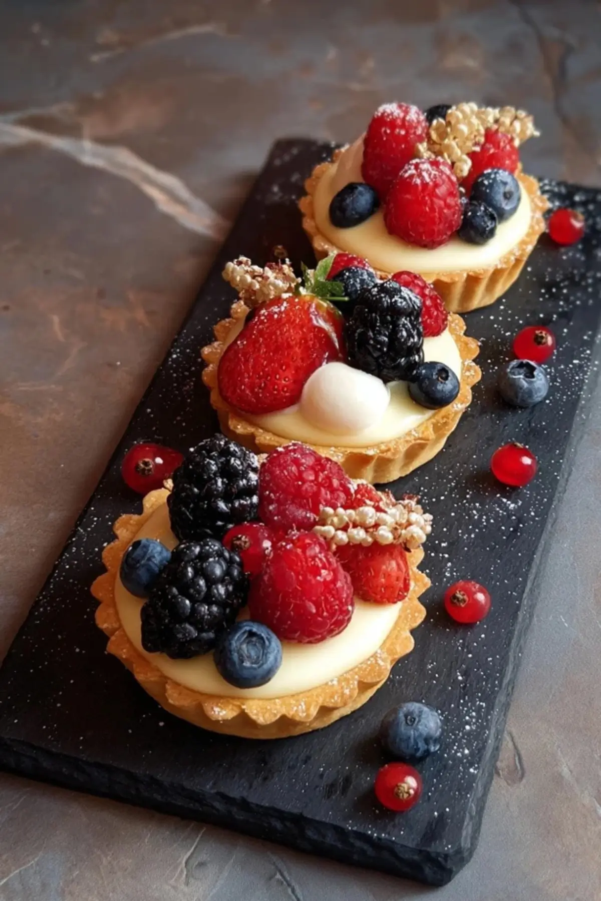 Torteletts mit Zitronen-Vanillecreme und Beeren
