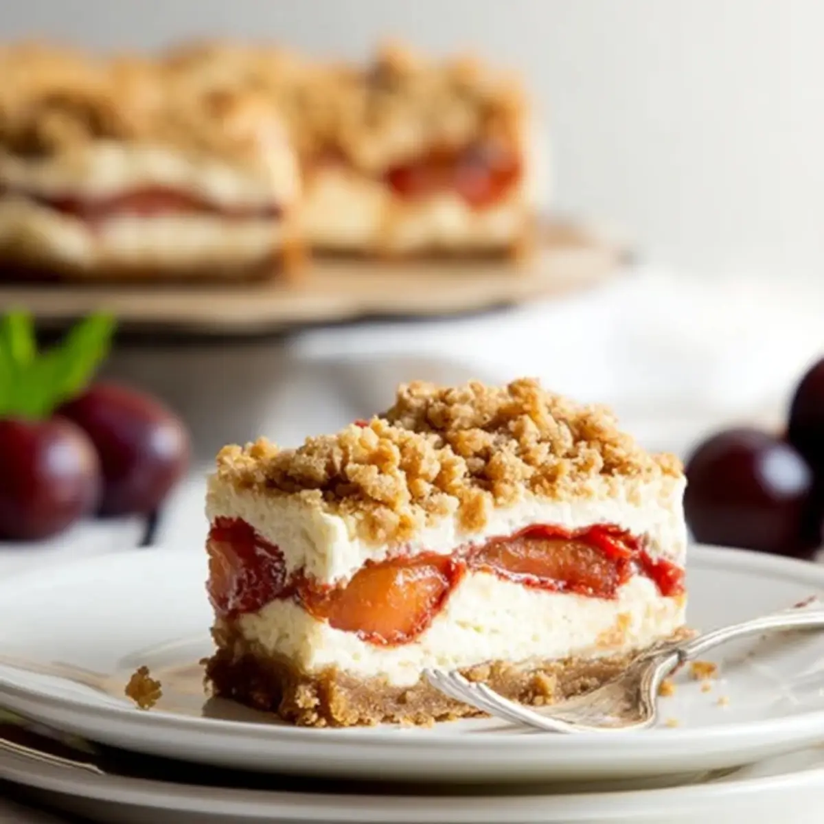 Zwetschgen-Käsekuchen mit Mandelstreuseln