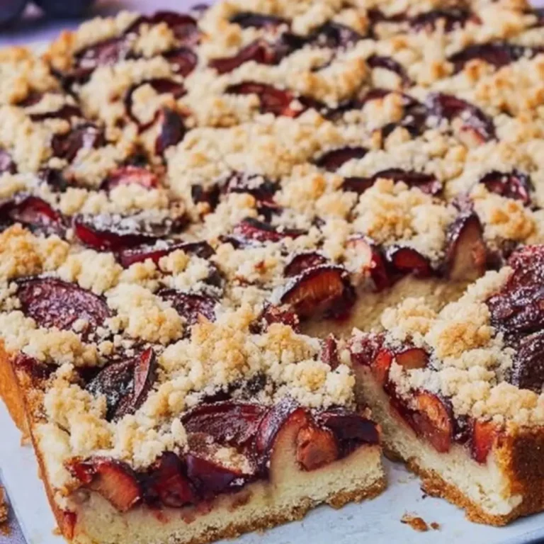 Zwetschgenkuchen mit Hefeteig und Streuseln