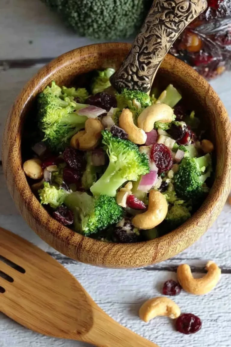 Brokkoli-Salat mit Cranberrys und Cashewkernen