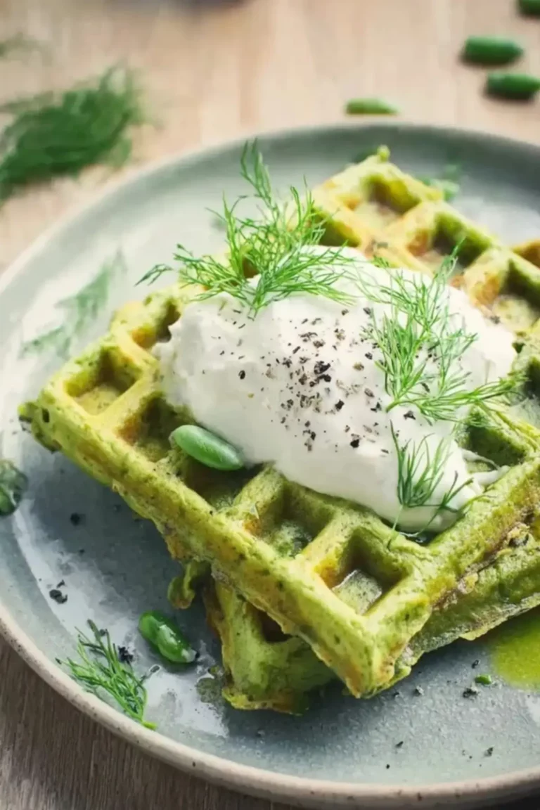 Erbsenwaffeln mit Sojajoghurt