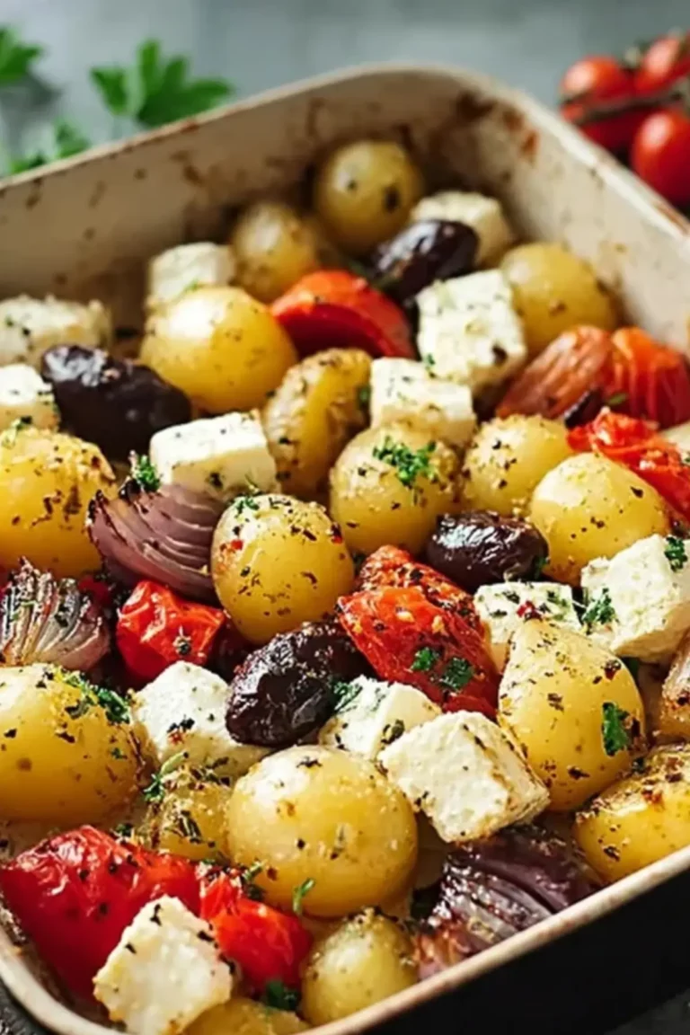 Feta-Kartoffeln mit Ofengemüse vom Blech