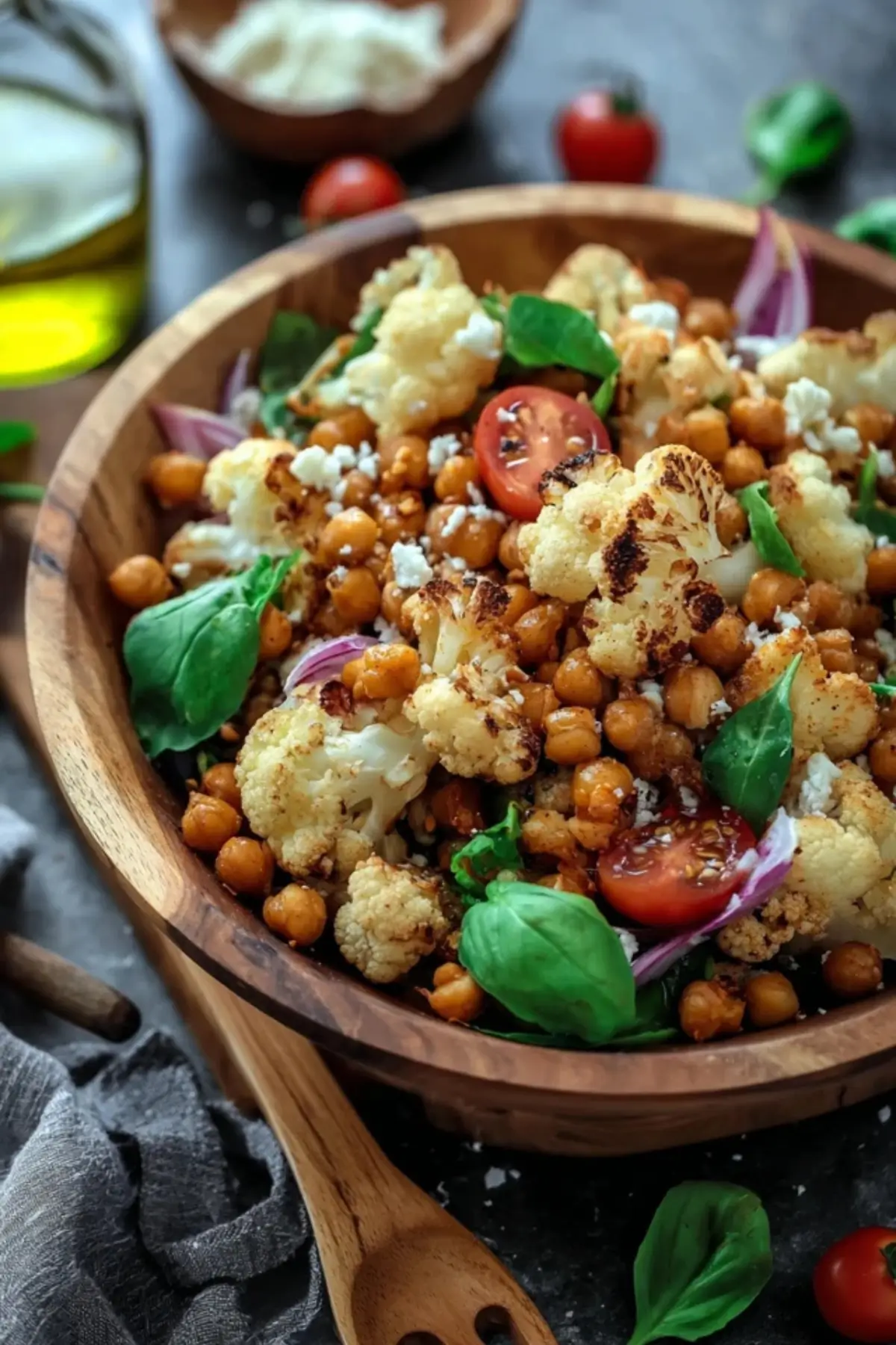 Gerösteter Blumenkohlsalat mit Kichererbsen