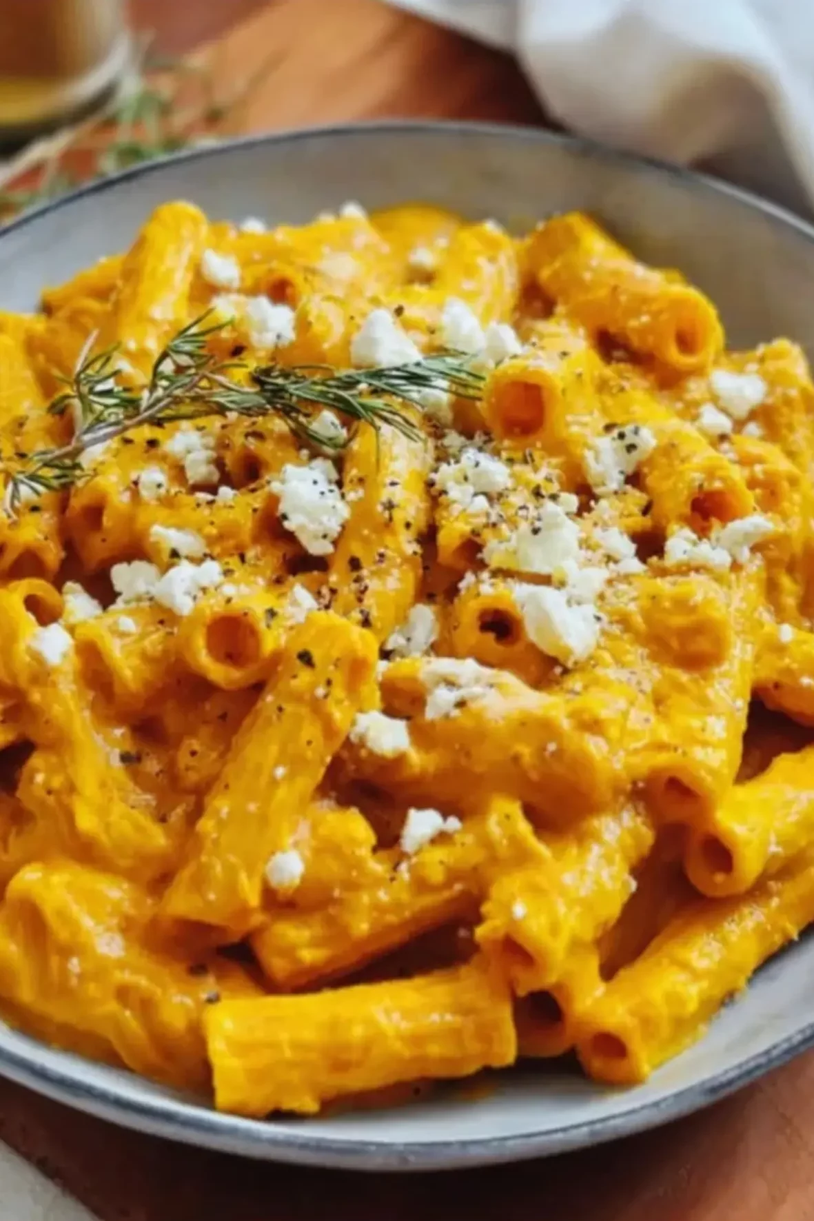 Kürbis Feta Pasta