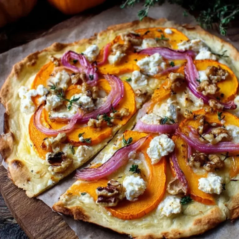 Kürbis-Flammkuchen mit Feta