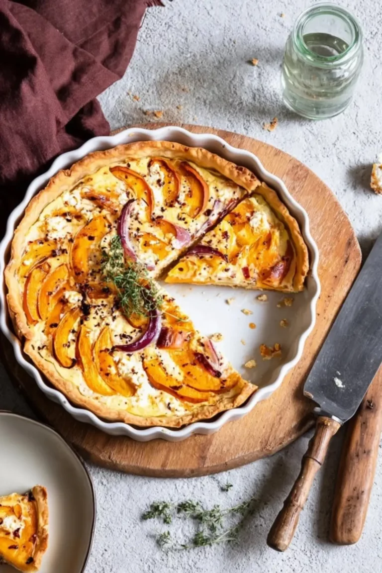 Kürbis-Quiche mit Feta