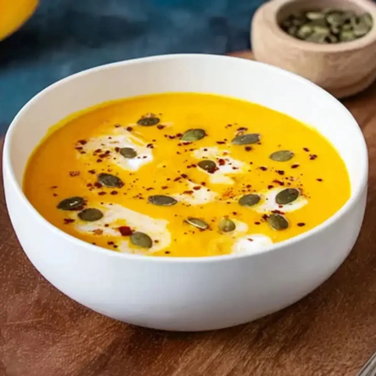 Kürbissuppe mit Kokosmilch und Kartoffeln