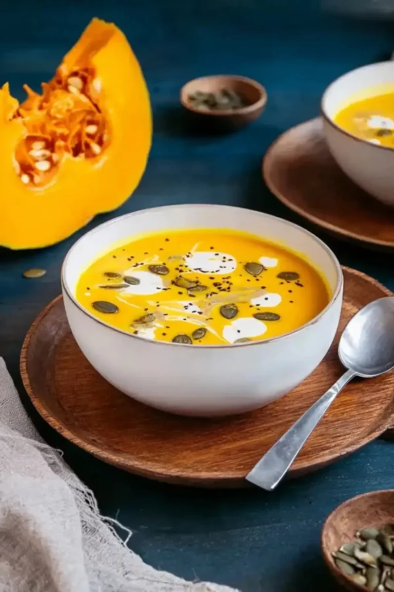 Kürbissuppe mit Kokosmilch und Kartoffeln