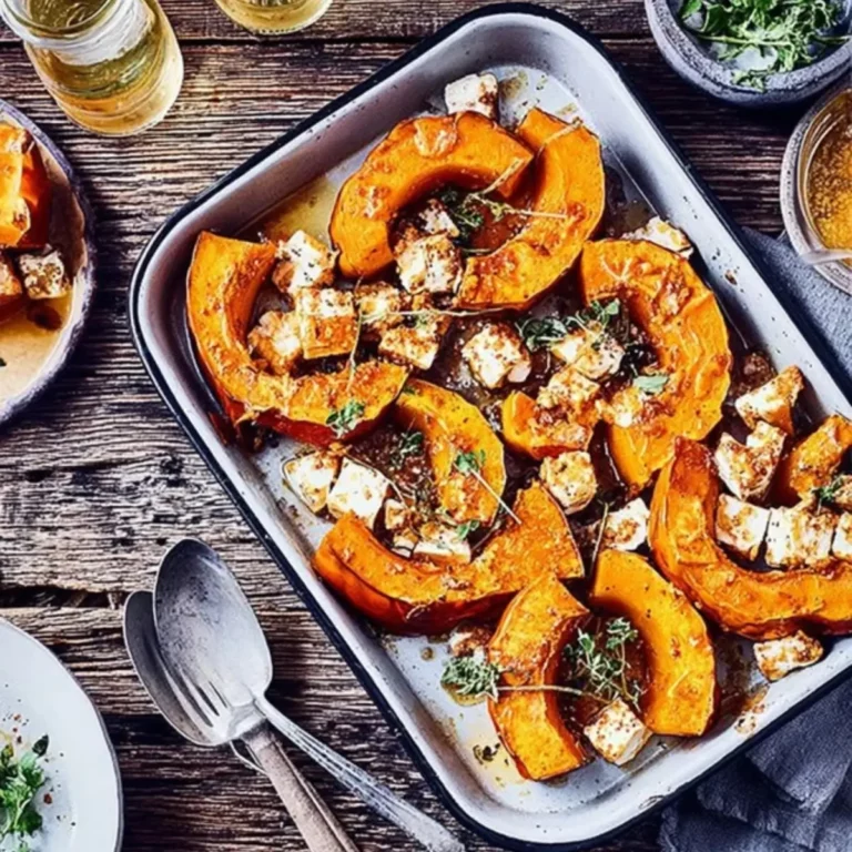 Ofenkürbis mit Zimt, Honig und Feta