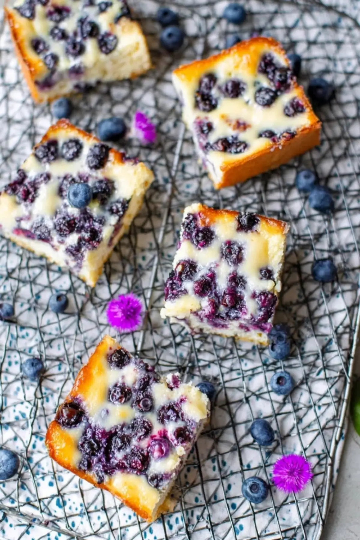 Puddingkuchen mit Heidelbeeren