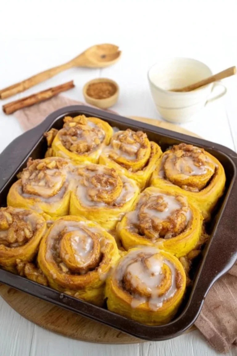 Kürbis Zimtschnecken mit Apfelfüllung