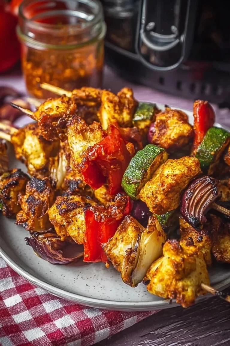 Schaschlik in der Heißluftfritteuse