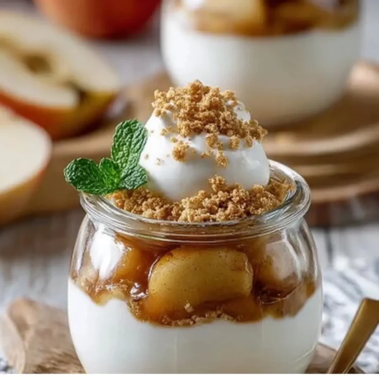 Weihnachtsdessert Bratapfel Amarettini Joghurt
