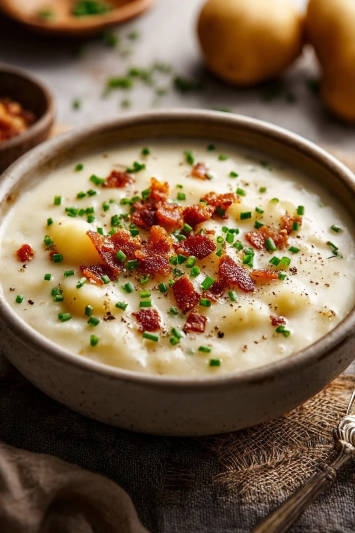 gebackenen Kartoffelsuppe