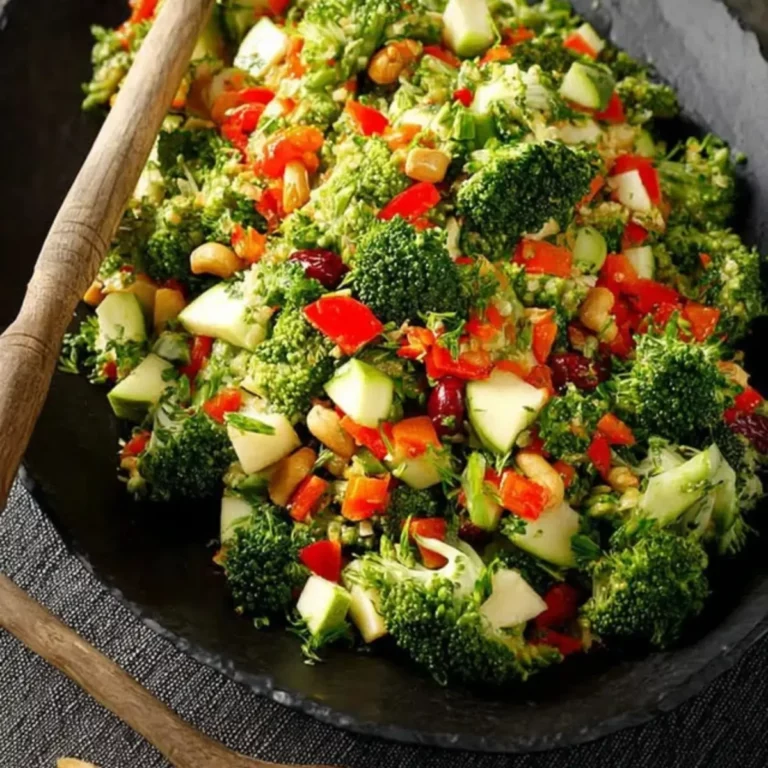 salat mit Brokkoli, Apfel & Paprika