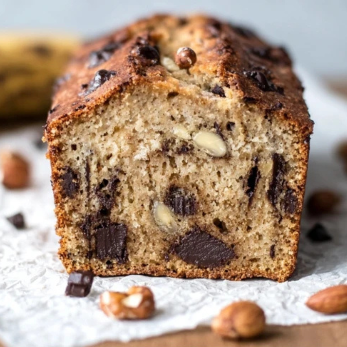 Bananenbrot Mit Schokolade Und Nussen