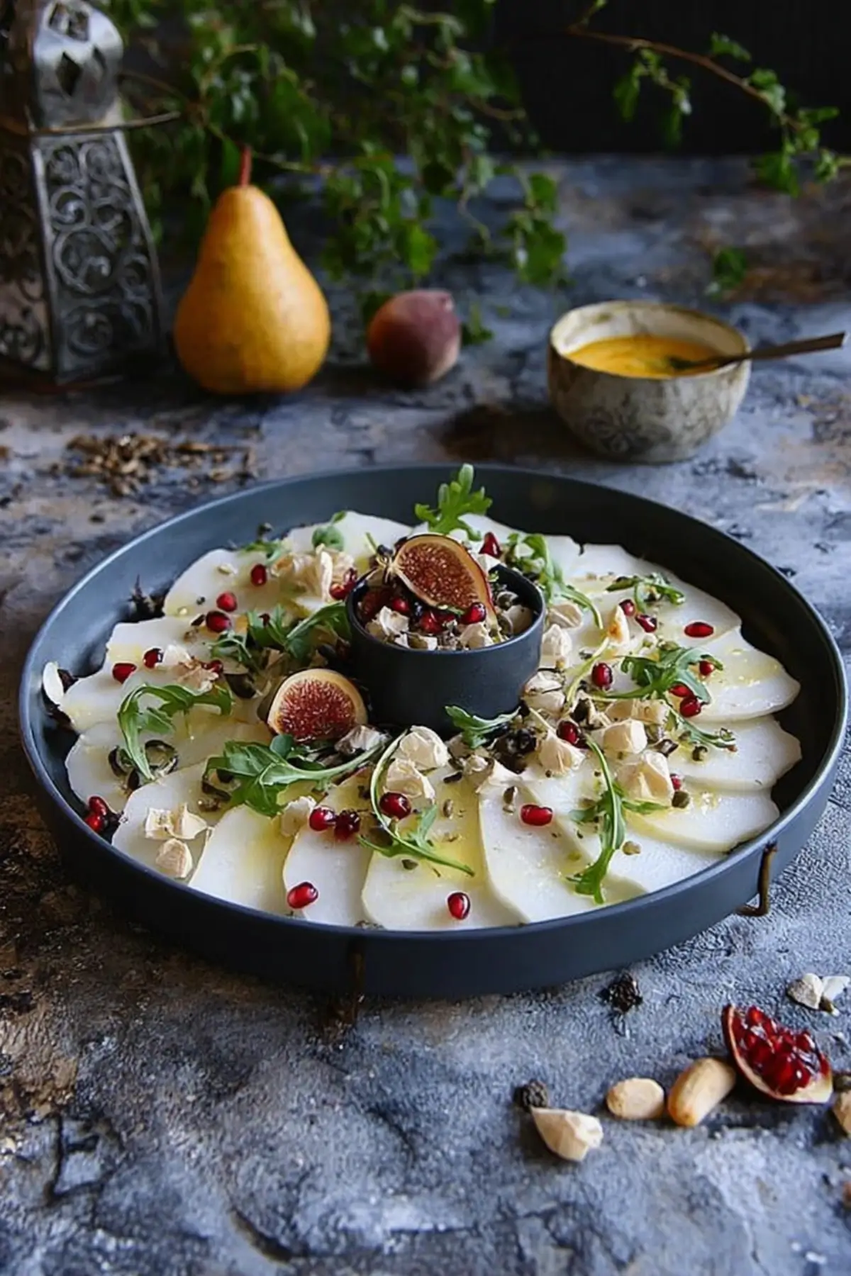 Birnen-Carpaccio mit Feigendressing