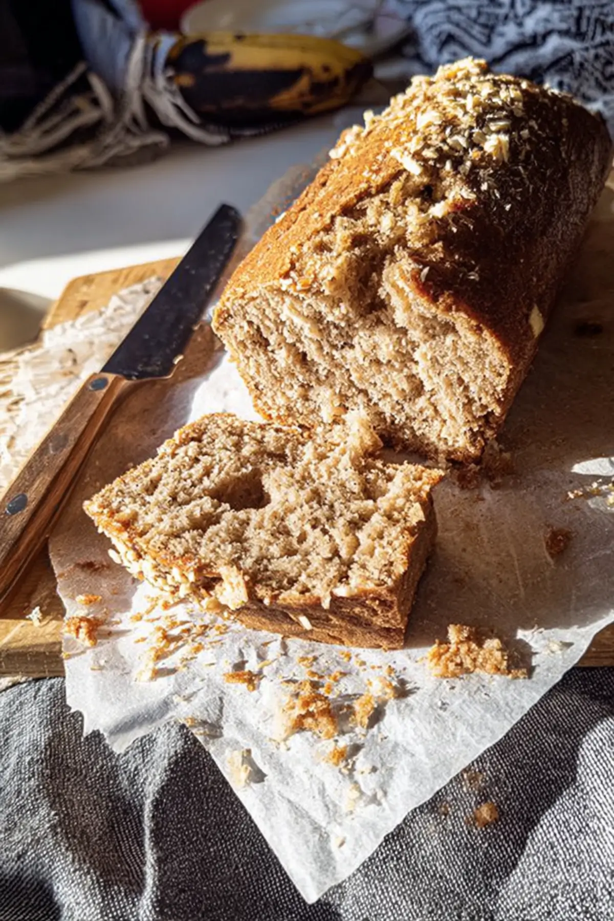 Einfaches Bananenbrot ohne Ei