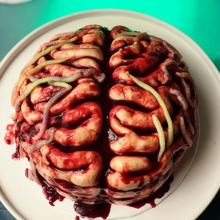 Eklige Gehirn Torte mit Maden