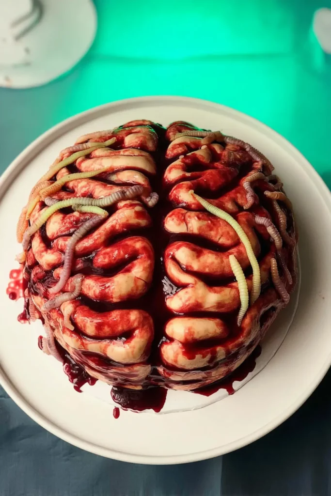 Eklige Gehirn Torte mit Maden