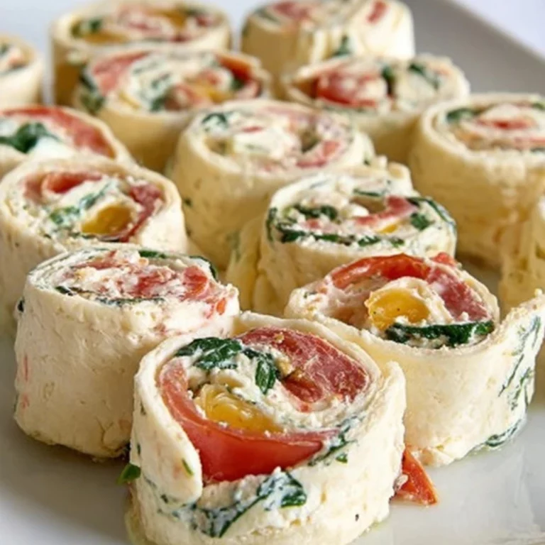 Feta-Röllchen mit Tomaten & Spinat