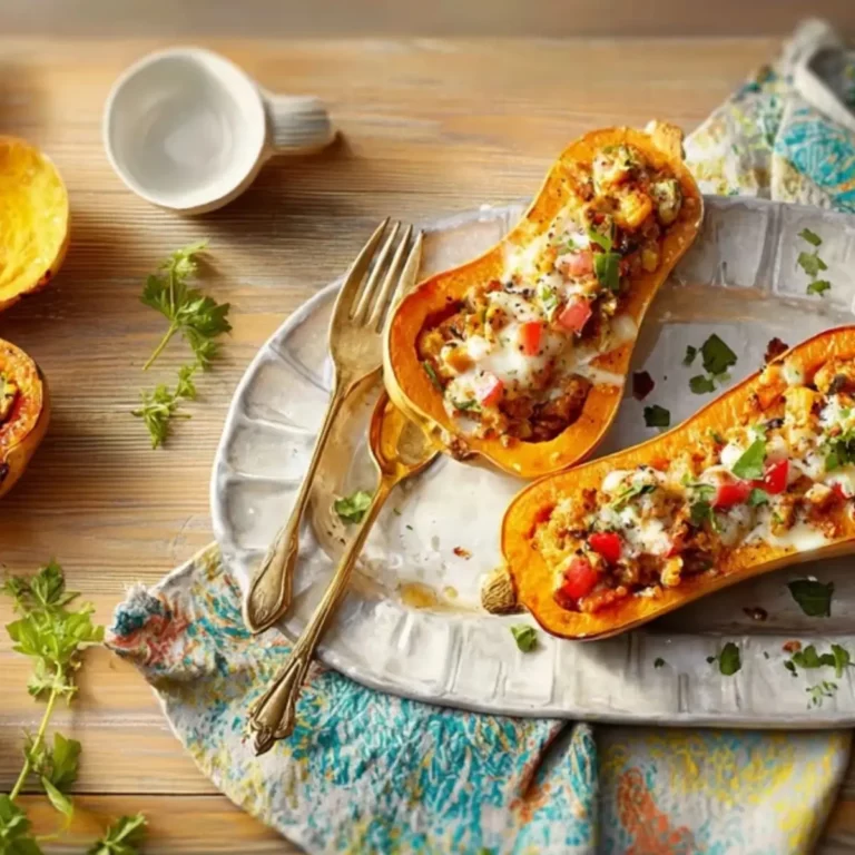 Gefüllter Butternut-Kürbis