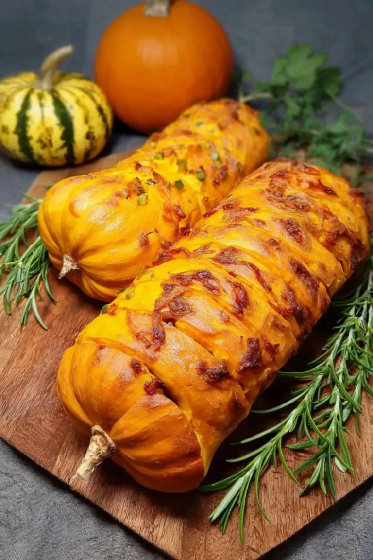 Gespickter Kürbis – Aromatisches Ofengericht mit Käse und Bacon