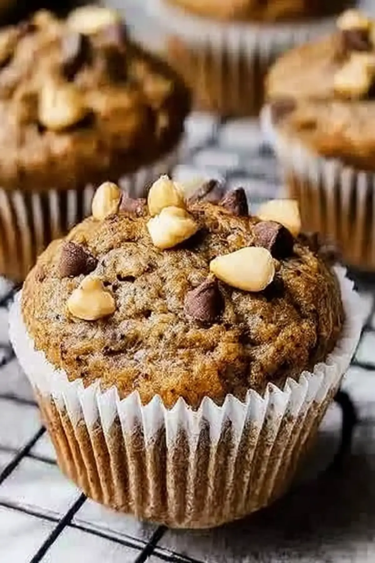 Gesunde Erdnussbutter Bananen Muffins