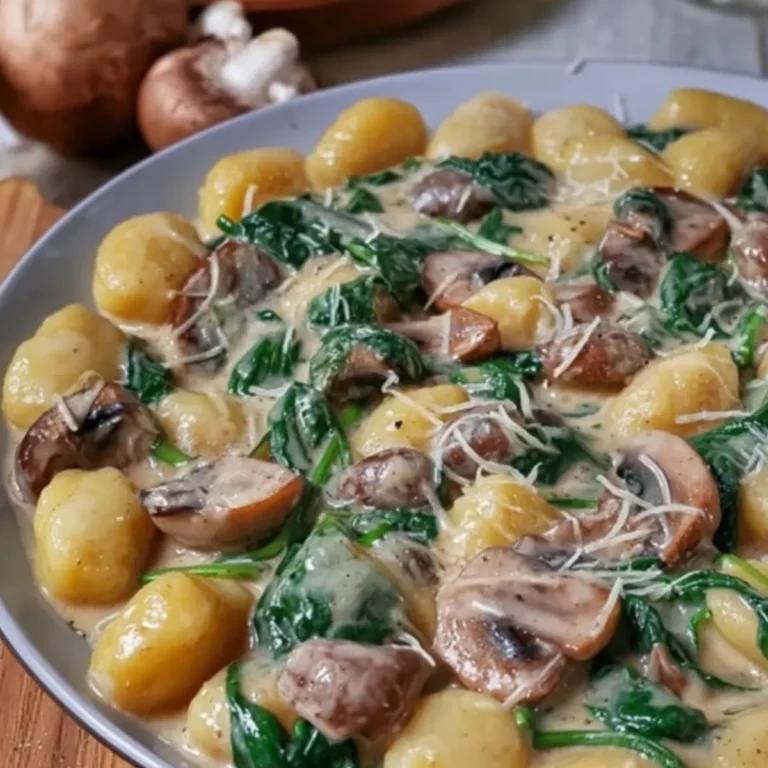 Gnocchi mit Pilzen und Spinat