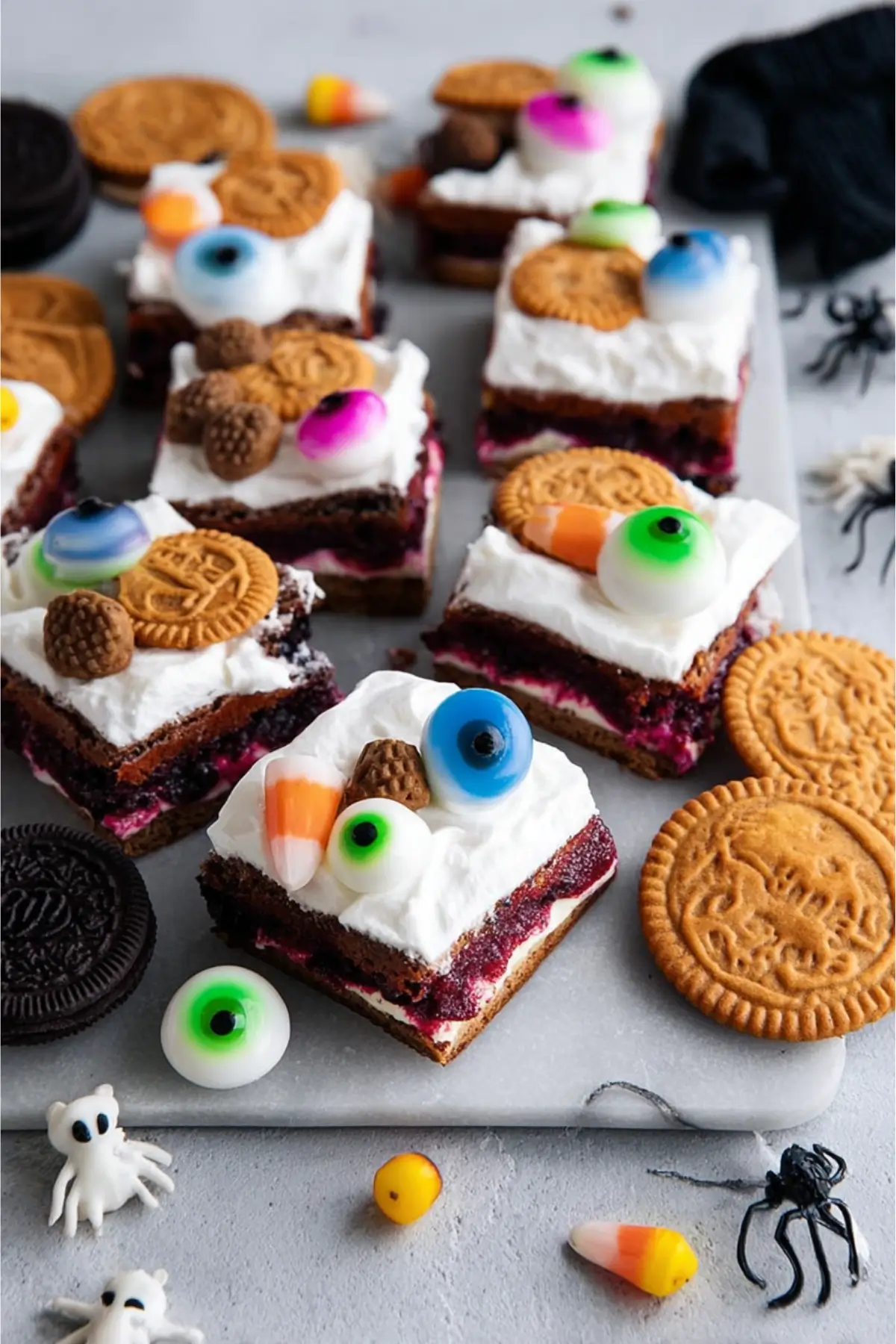 Halloweenkuchen vom Blech mit Butterkeksen