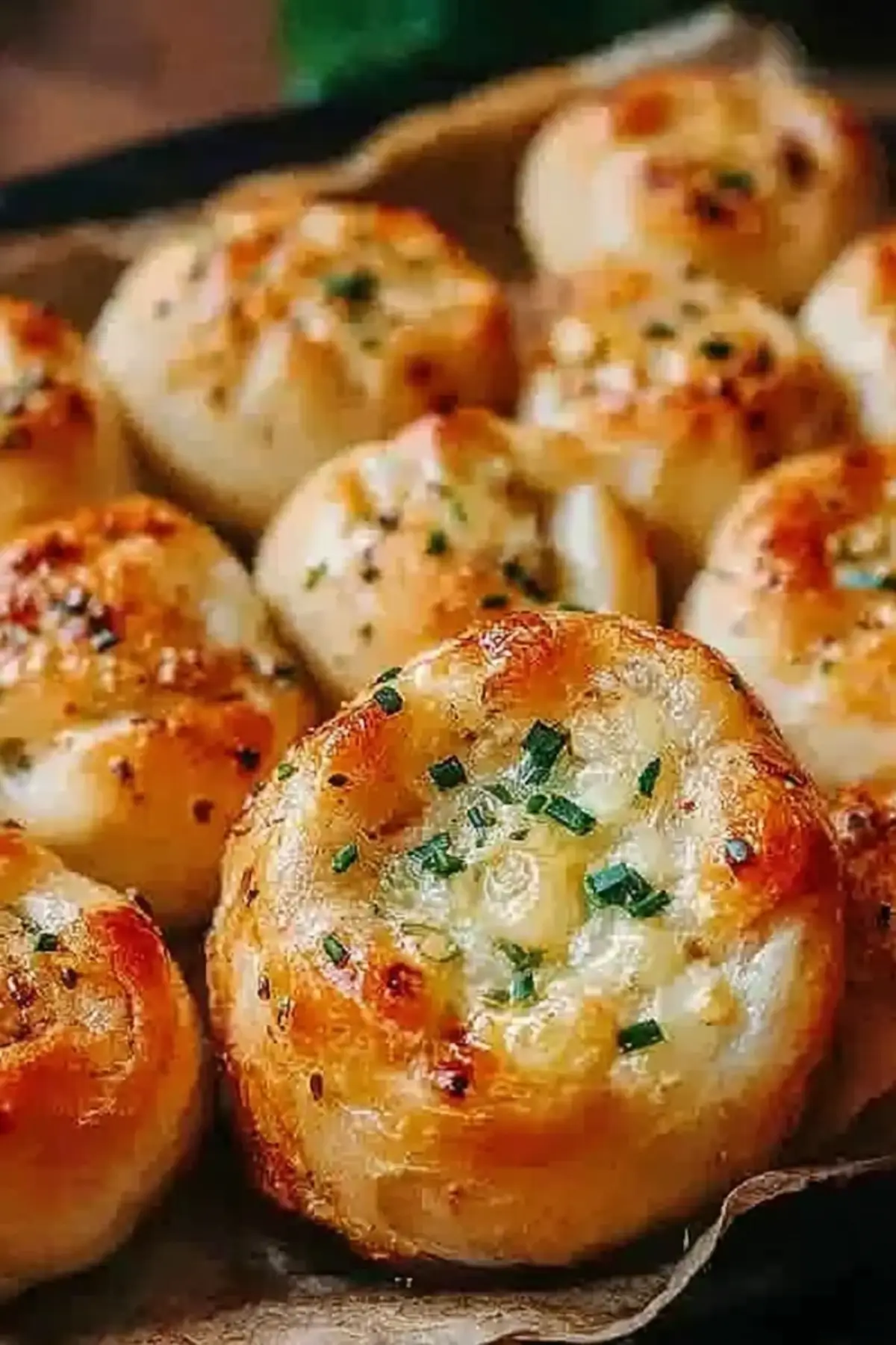 Käsige Knoblauchbrot Häppchen