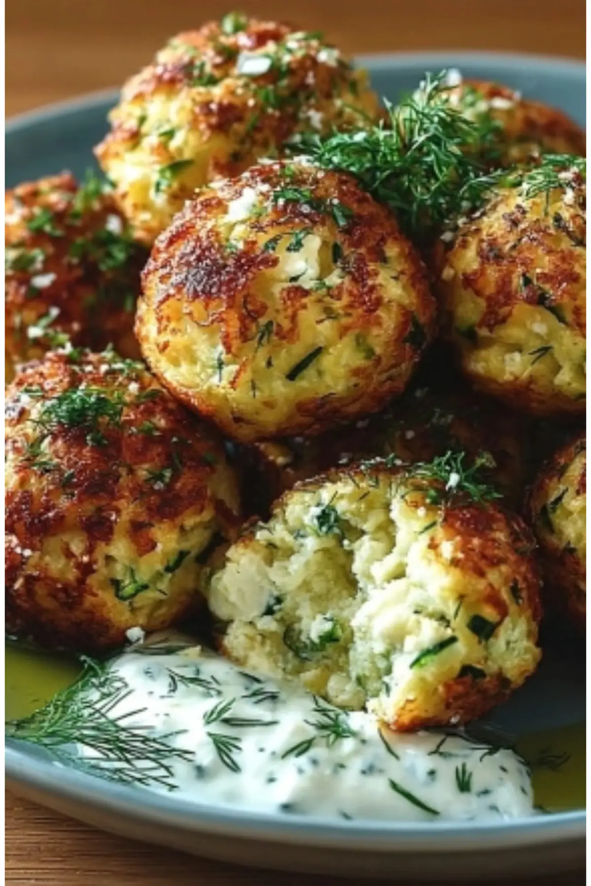 Knusprige Zucchini-Feta-Bällchen aus dem Ofen