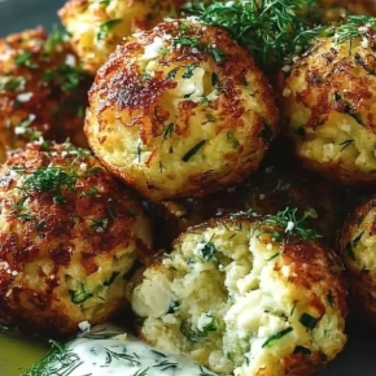 Knusprige Zucchini-Feta-Bällchen aus dem Ofen