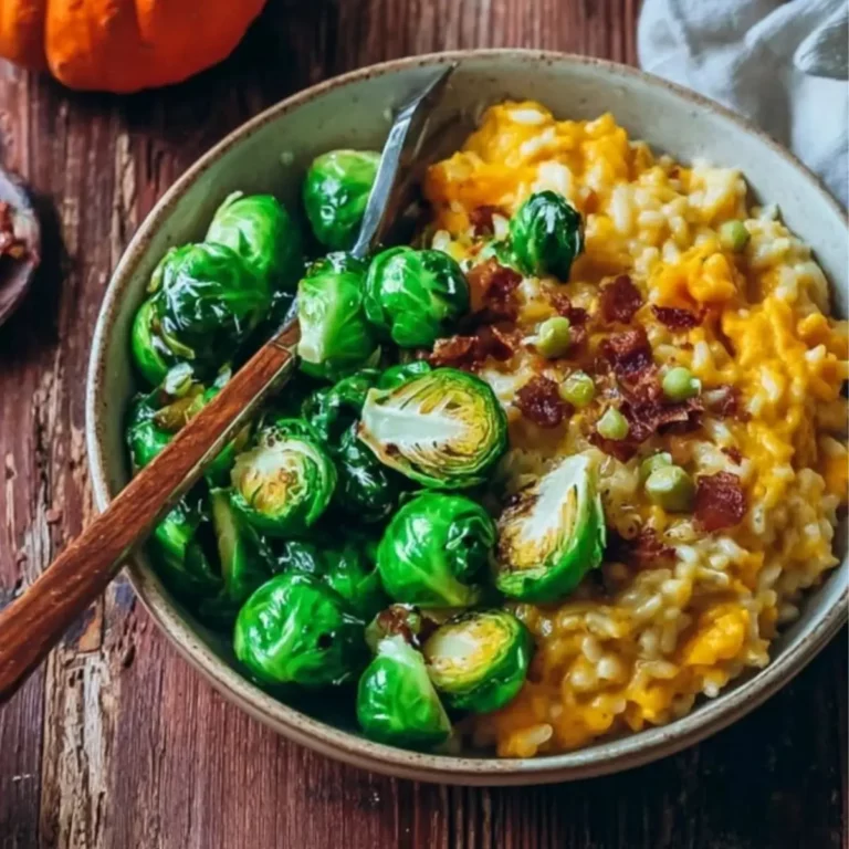 Kürbis-Risotto mit Rosenkohl