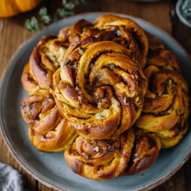 Kürbis-Zimtkringel mit Bratapfelfüllung