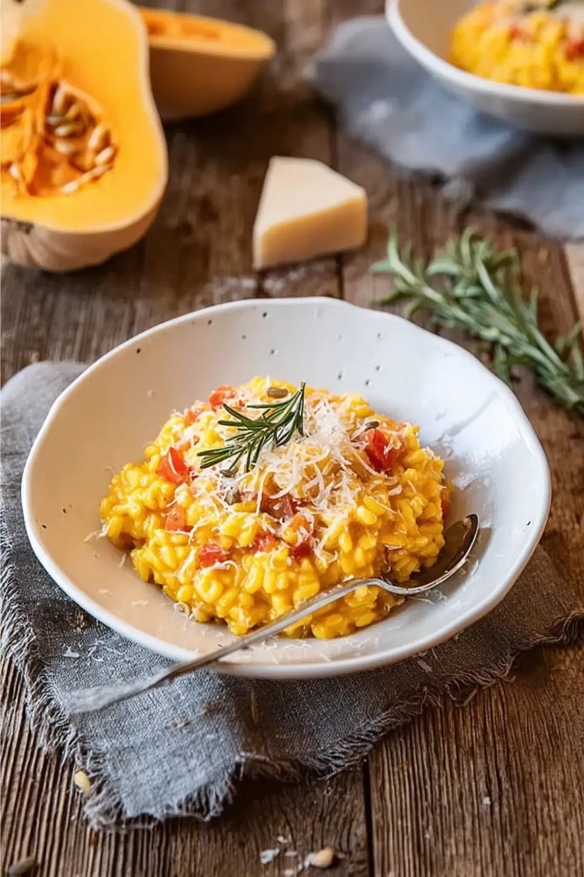 Kürbisrisotto mit Parmesan und Rosmarin
