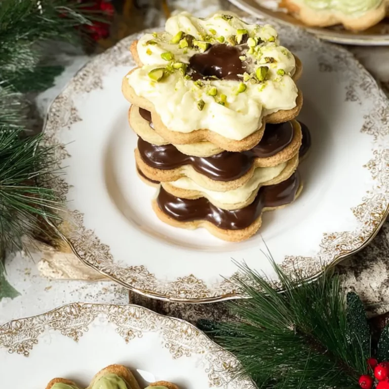 Pistachio cookies with pistachio cream