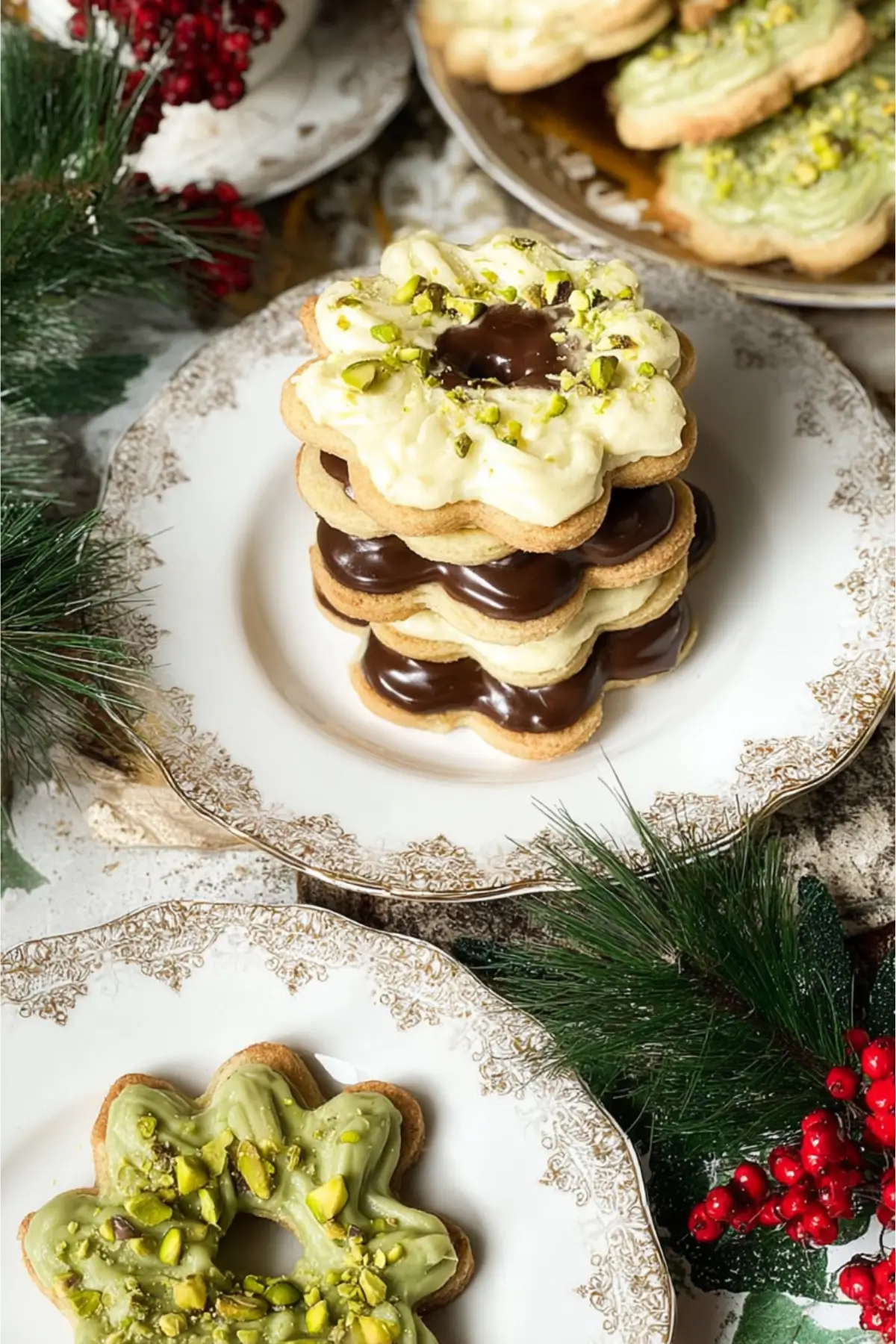 Pistachio cookies with pistachio cream