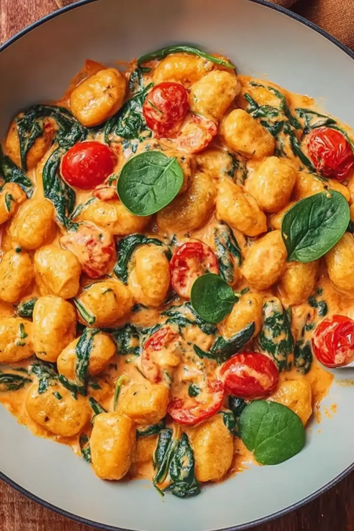 Schnelle Gnocchi-Pfanne mit Tomate & Spinat