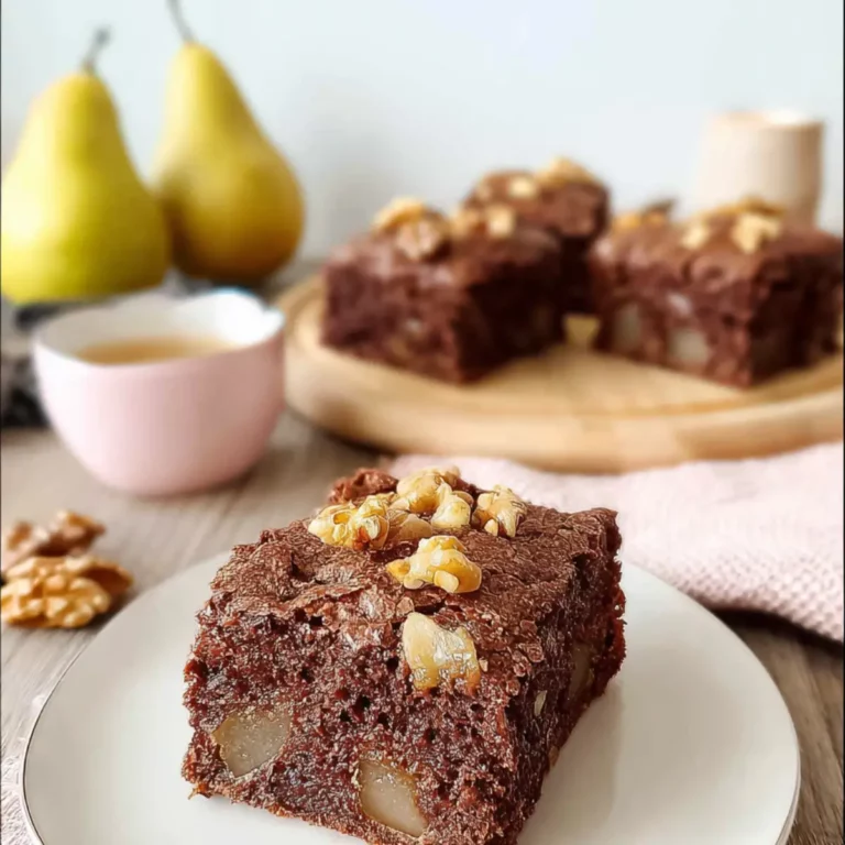 Walnussbrownies mit Birnen