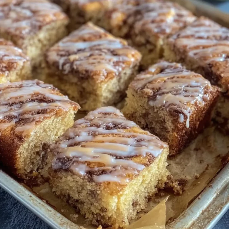 Zimtschneckenkuchen mit Vanilleglasur ohne Hefe