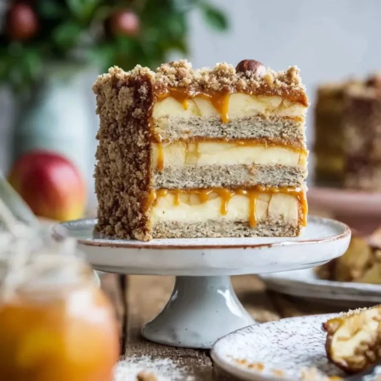 Apfeltorte mit Zimtstreuseln und Salzkaramell
