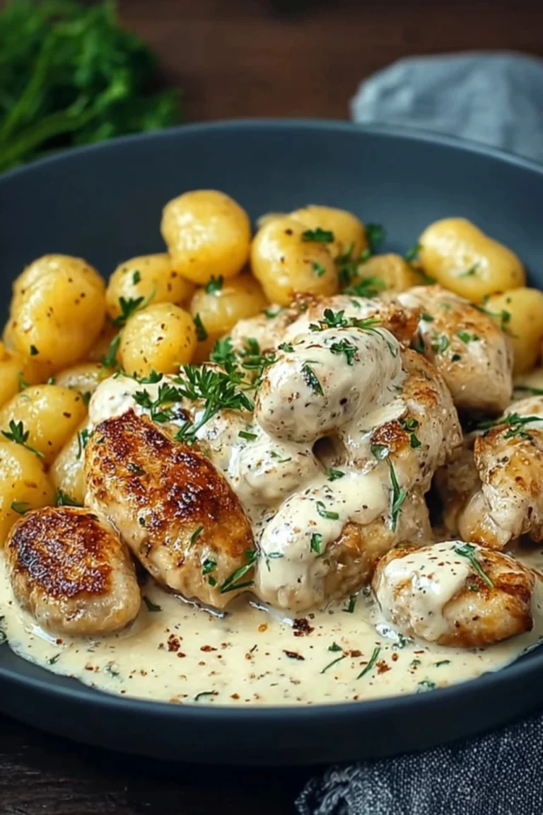 Asiago-Hühnchen mit Gnocchi