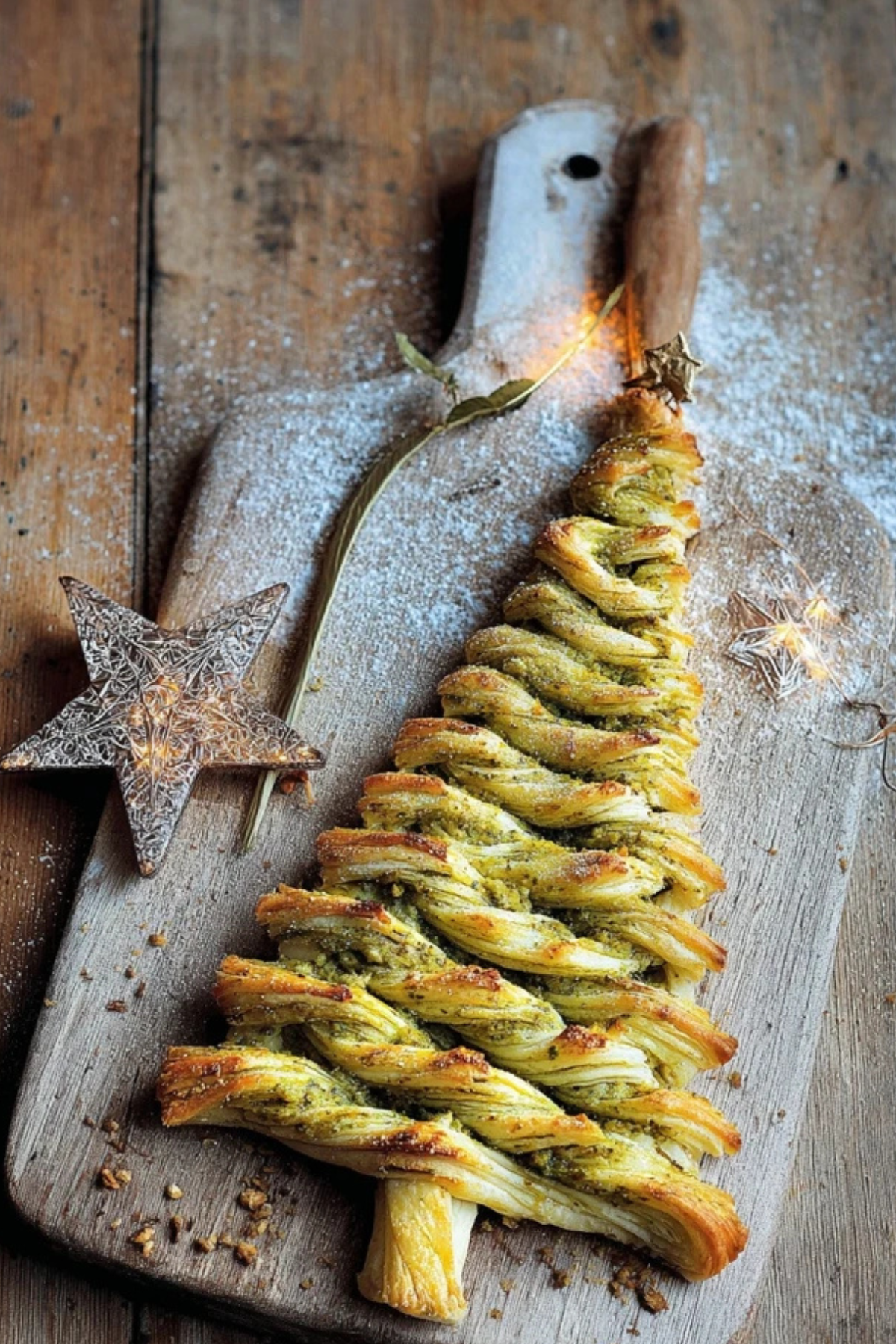 Blätterteig-Tannenbaum mit Pesto zu Weihnachten